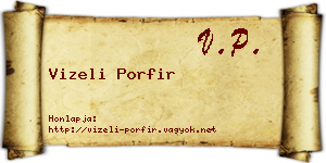 Vizeli Porfir névjegykártya